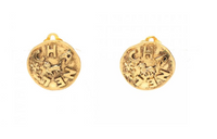 CHANEL Alloy Silver-Plated Gold-Plated Earrings Unisex Gold