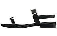 HERMES Cristal Strap Sandals Women's Black