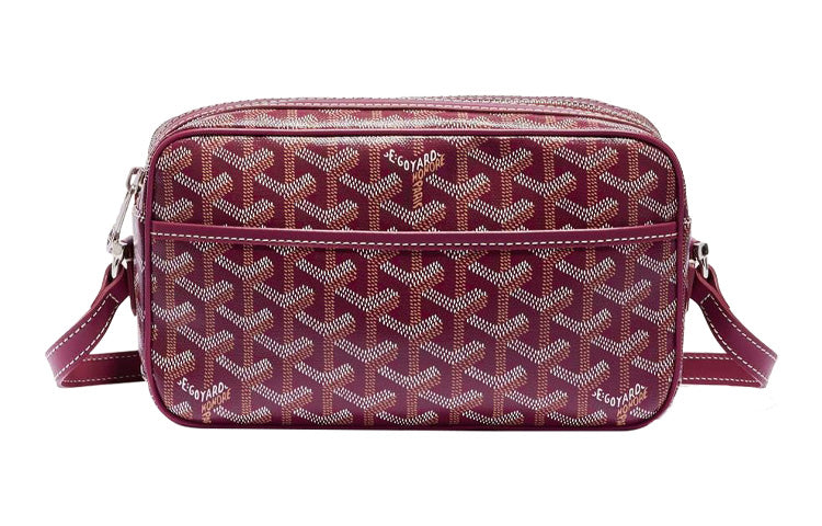 GOYARD Canvas With Calfskin Camera Bags Crossbody Bags Small Size Women's Burgundy