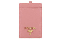 PRADA Leather Chapter Card Holder Women's Pink