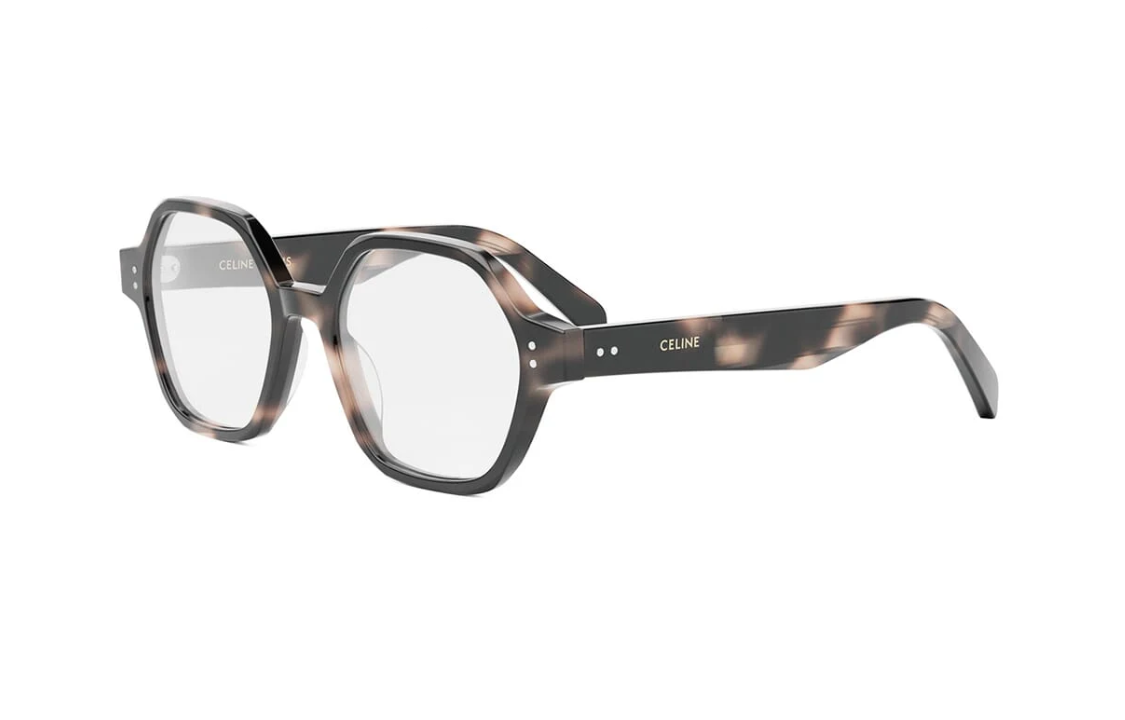 CELINE Acetate Irregular Shape Eyeglass Frames Unisex Tortoiseshell