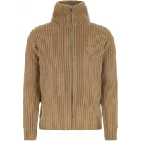 PRADA Zip up Ribbed Knit Cardigan