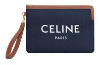CELINE Lambskin Handbags Clutches Women's Dark Blue