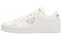 PRADA Downtown Low Top Sneakers Leather White Silver Women's