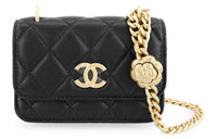CHANEL Lambskin Shoulder Bag Crossbody Bag Regular Women's Black