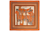 HERMES Silk Scarves Women's Orange