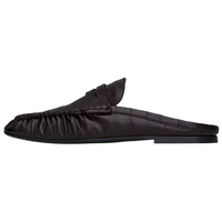 SAINT LAURENT Penny Closed Toe Slippers Women's Caramel Brown
