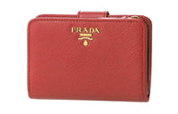 PRADA Cow Leather Clutch Wallet Women's Red