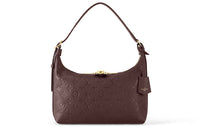 LOUIS VUITTON Sac Sport Embossed Grained Cow Leather Crescent-Shaped Handbag Regular Women's Burgundy