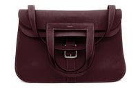 HERMES Halzan TC Leather Cow Leather Shoulder Bag Crossbody Bag Women's Saddle Red