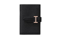 HERMES Bearn Sheepskin Wallet Mini Unisex Black