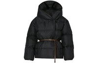 LOUIS VUITTON Solid Color Hooded Down Jacket Women's Black