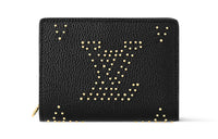 LOUIS VUITTON Cow Leather Wallet Women's Black