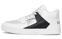 CELINE CT 02 MID Top Stylish Skateboarding Shoes Women's White Silver Black