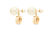 DIOR Metal Resin Earrings Women's Gold