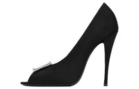 SAINT LAURENT Peep Almond Toe Pumps