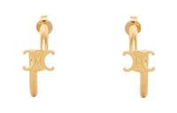 CELINE Triomphe Asymmetric Hoops In Brass With Gold Finish