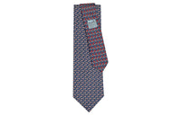 HERMES Ties Men Marine Blue/White/Red