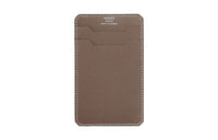 HERMES Epsom Calfskin Card Holder Men's 18 Etoupe Elephant Gray
