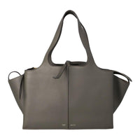 CELINE Calfskin Shoulder Bag Medium Size Women's Gray