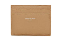 SAINT LAURENT PARIS Grained Embossed Leather Card Holder Men's Teak