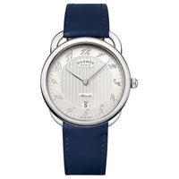 HERMES Wrist Watch Automatic Mechanical Movement Cowhide Strap 40mm White Dial Men's Watches