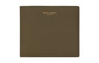 SAINT LAURENT PARIS Leather Wallet Men's Light Green