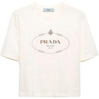 PRADA Logo-print Cotton Cropped T-shirt