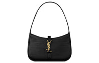 SAINT LAURENT LE5A7 Satin Fabric Hobo Bag, Shoulder Bag, Handbag Women's Black
