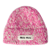 MIU MIU Fabric Beanies Unisex Rose Red