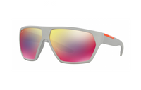 PRADA Metal Rubber Irregular Shape Sunglasses Unisex Gray