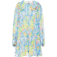 MIU MIU SS23 Long Sleeved Dress Women's Blue