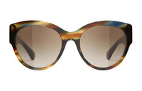 CHANEL Acetate Butterfly Sunglasses Women's Brown