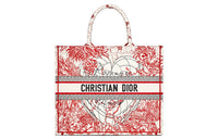 DIOR BookTote Polyester Totes Handbags Regular Women's Red
