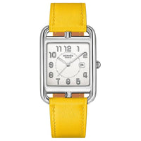 HERMES Cape Cod Collection Wrist Watch Quartz Movement Cowhide Strap 37mm Silver Dial Women's Watch