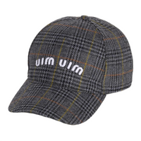 MIU MIU Fabric Baseball Caps Women's Ash Gray