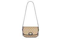 SAINT LAURENT Monogram Canvas With Leather Saddle Bag Shoulder Bag Crossbody Bag Medium Size Women's Beige/Black