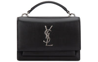 SAINT LAURENT YSL Smooth Leather Sunset Handbag Trumpets Women's Black