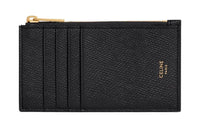 CELINE Grained Calfskin Card Holder Women's Black