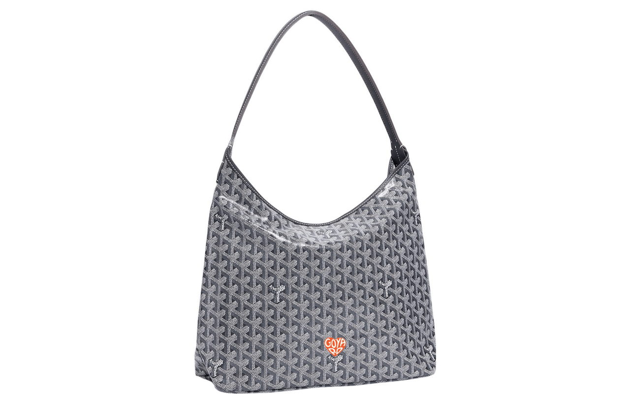 GOYARD Bohème Hobo Canvas With Leather Shoulder Bag Combo Bag Shoulder Bags Women's Gray/Orange Small Heart Edition