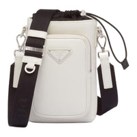 PRADA Leather Cell Phone Pouch Men's White