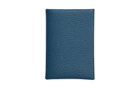 HERMES Mysore Goat Skin Card Holder Mini Women's S4 Deep Blue Dark Blue