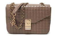 CELINE Cow Leather Chain Bag Shoulder Bag Regular Women's Light Camel