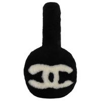 CHANEL Lambskin Shearling Earmuffs Women's Black