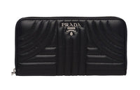 PRADA Cow Leather Wallet Women's Black