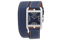HERMES Cape Cod Collection Wrist Watch Quartz Movement Crocodile Leather Strap Blue Dial Women's Watch CC3.710130VB34I