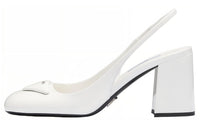 PRADA Chunky Heel High Heels 7.5cm Women's White