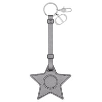 DIOR Calfskin Keychains Women's Gray