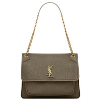 SAINT LAURENT Niki Grain Sheepskin Handbag, Shoulder Bag Women's Light Musk
