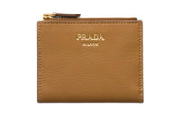 PRADA Leather Wallet Women's Camel